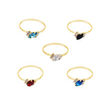 Colorful Marquise CZ Stone Slim Ring