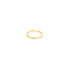 A minimalist gold stacking ring features a delicate, hammered texture against a clean white background.