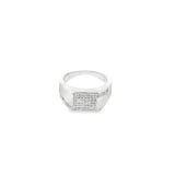 Rectangle CZ Pave Eccentric Design Ring