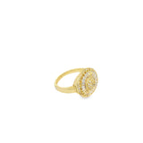 Dahlia Flower CZ Cluster Ring