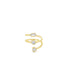 A gold multi-stone spiral ring features three different diamond cuts against a clean white background.