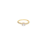 Round CZ Prong Charm Ring