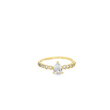 Round CZ Prong Charm Ring