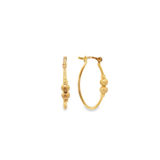 Oval Beaded French Hoops