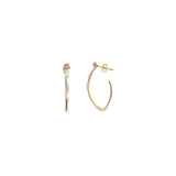 CZ Moon Semblance Sharp Oval Hoops