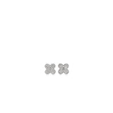 CZ Pave Flower Stud Earrings (J102A)