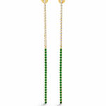Elegant long tennis drop earrings with CZ stones and color detail. Lightweight dangle earrings perfect for special occasions or everyday glam.