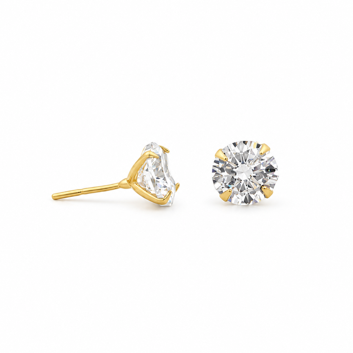Large Round Shaped CZ Cubic Zirconia Stud Earrings (L137)