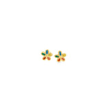 Tiny Colorful Flower Stud Earrings