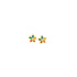 Pair of gold flower-shaped earrings on a white background