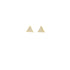 A pair of gold pave-set diamond triangle stud earrings sparkle against a white background.