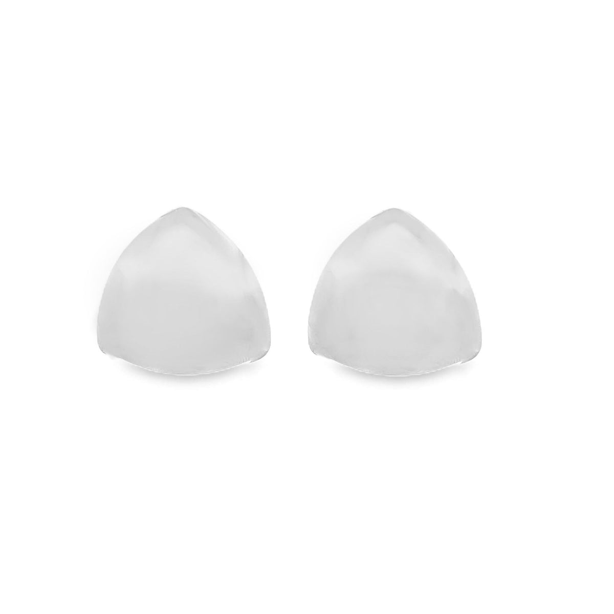Two translucent silicone breast enhancement inserts rest side by side against a clean white background.
