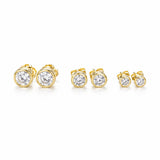 Classic round bezel CZ stud earrings crafted in 18K Gold Filled. Available in multiple sizes. Hypoallergenic, tarnish resistant, and perfect for everyday wear.