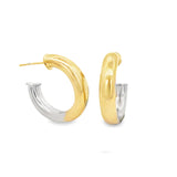 Two Tone Small Thin Open Hoops (L541A)
