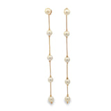 Box Chain Pearl Dangle Earrings (K355)(K214)