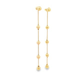 Box Chain Gold Bead Dangle Earrings (K355)(K214)