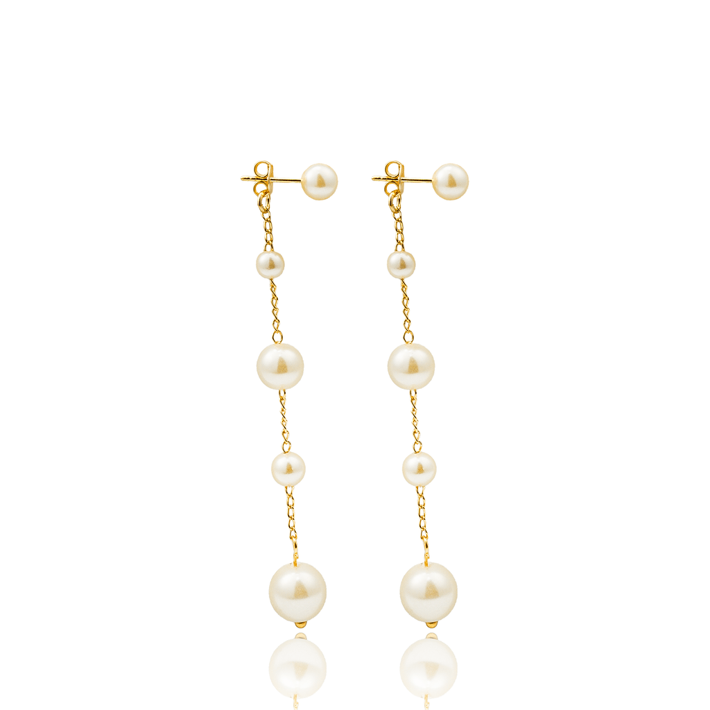 Link Chain Pearl and Bead Dangle Earrings (L138A/L163A/K53A)