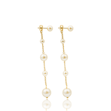 Link Chain Pearl and Bead Dangle Earrings (L138A/L163A/K53A)