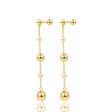 Link Chain Bead Dangle Earrings (L138A/L163A/K53A)