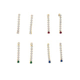 Dangle Drop Colored CZ Stone Earrings