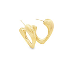 Abstract Heart U Shape Open Hoops