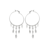 French Beaded Dangle Hoops