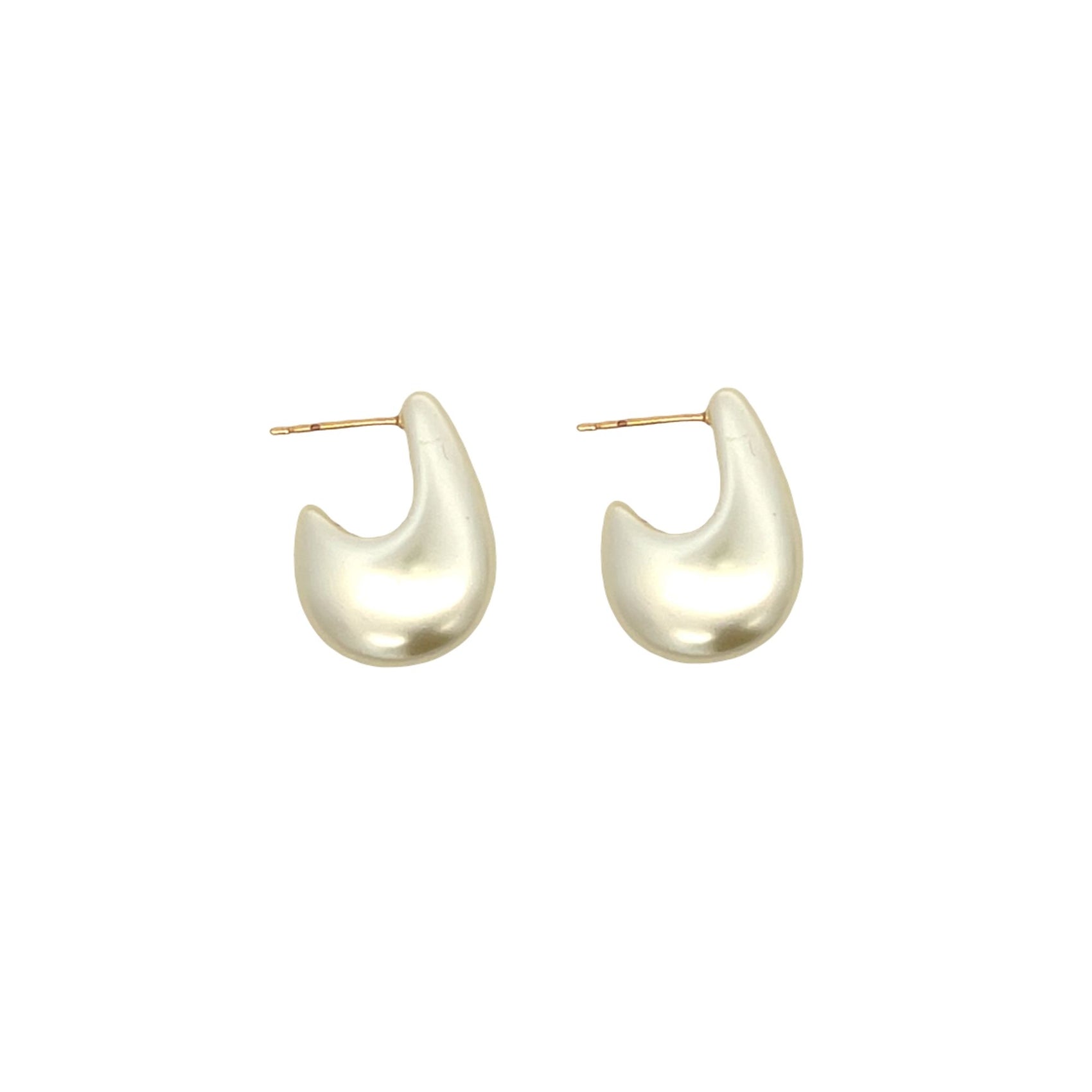 Pair of pearl textured earrings on a white background
