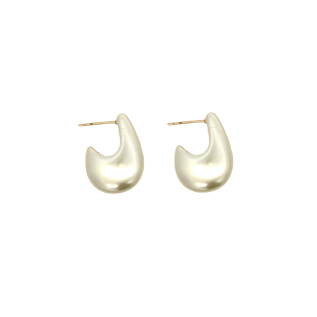 Pair of pearl textured earrings on a white background