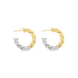 Small Two Tone Twisted Hoops (L392A)