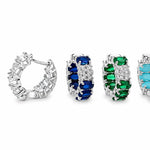 18K gold filled huggie earrings with pavé and gemstone details. Tarnish-resistant, hypoallergenic and perfect for everyday wear.