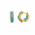 18K gold filled huggie earrings with pavé and gemstone details. Tarnish-resistant, hypoallergenic and perfect for everyday wear.