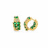 18K gold filled huggie earrings with pavé and gemstone details. Tarnish-resistant, hypoallergenic and perfect for everyday wear.