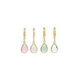 Small Light Colored Teardrop Leverback Earrings