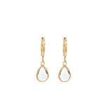 CZ Teardrop Leverback Dangle Earrings (L318A)