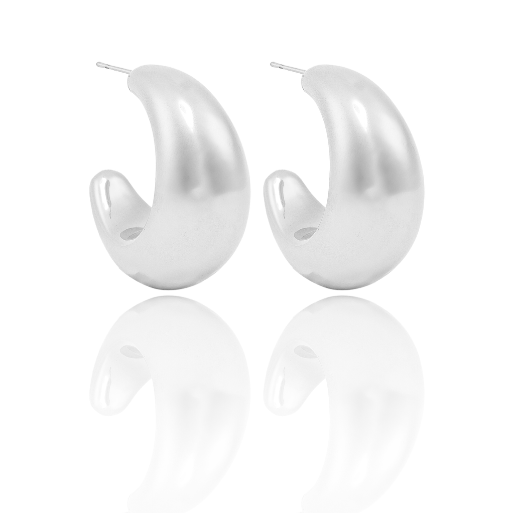 High End Exclusive Plump Crescent Moon Earrings (J199A)