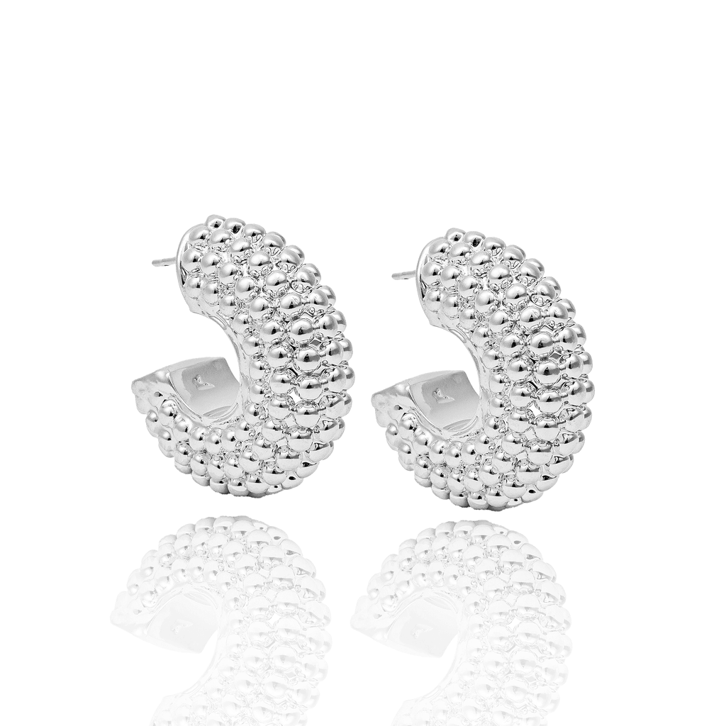 High End Exclusive Thick Beaded Hoop Earrings