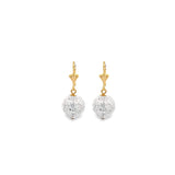 Pearl Shaped CZ Stone Leverback Dangle Earrings