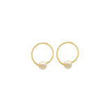 Small Pearl Swirl Hoop Push Back Earrings (J263/K366A)