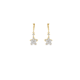 CZ Starfish Leverback Earrings