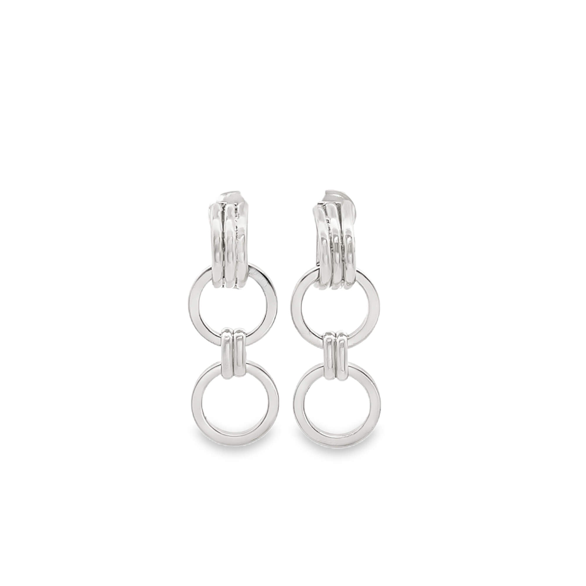 Double Circle Link Drop Earrings (K39A)
