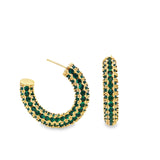 Small Colored CZ Pave Open Hoops (L408A)