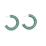 Small Colored CZ Pave Open Hoops (L408A)