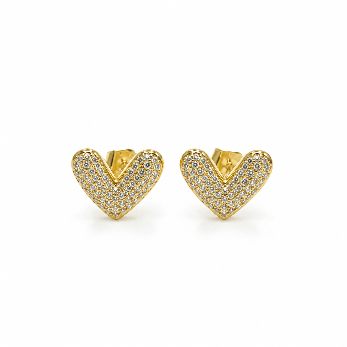 Shop elegant 18K Gold Filled heart jewelry in Clear or Turquoise. Choose from heart stud earrings or a delicate choker necklace. Sold separately.