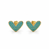 Shop elegant 18K Gold Filled heart jewelry in Clear or Turquoise. Choose from heart stud earrings or a delicate choker necklace. Sold separately.
