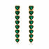 Shop elegant heart-shaped drop earrings featuring linked heart stones and an 18K Gold Filled finish. A sophisticated statement style available in multiple colors.