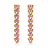 Shop elegant heart-shaped drop earrings featuring linked heart stones and an 18K Gold Filled finish. A sophisticated statement style available in multiple colors.