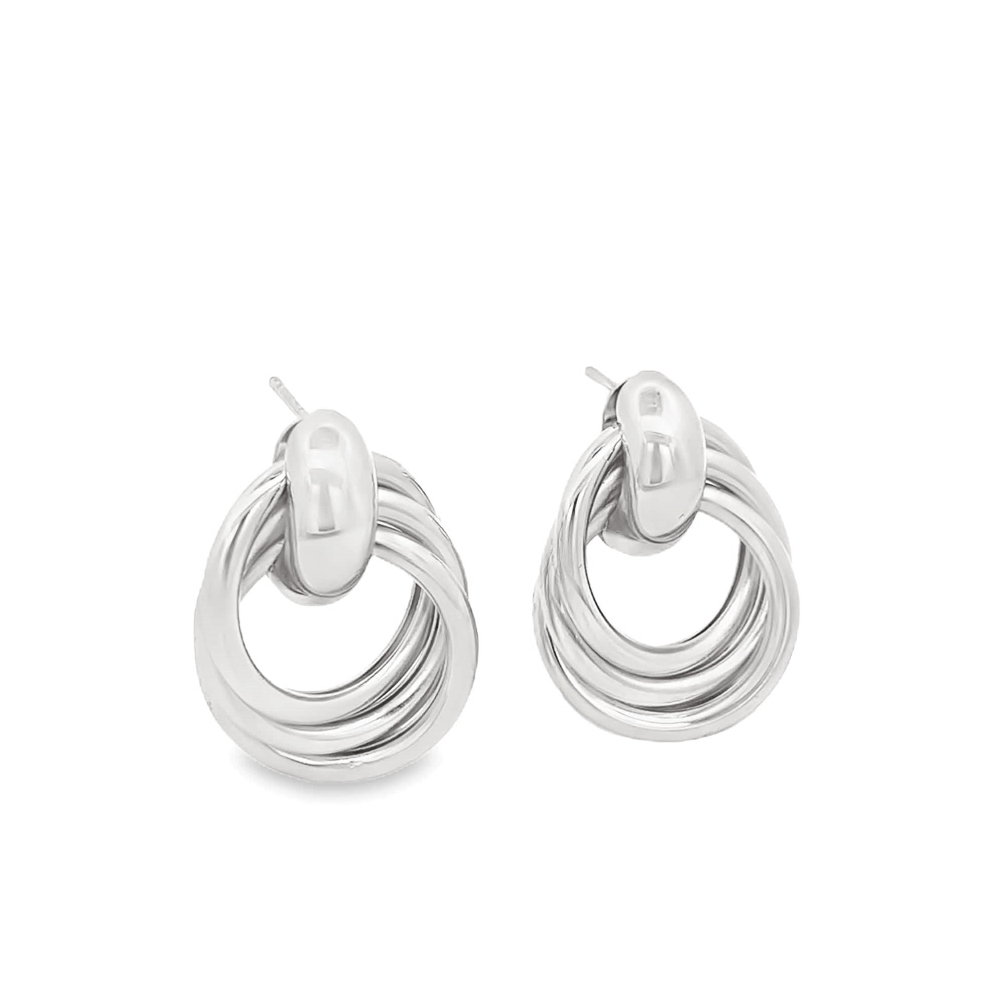 Triple Ring Intertwined Earrings (J129A)