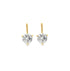 A pair of elegant gold leverback earrings feature sparkling round cubic zirconia stones set against a clean white background.