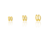 Three pairs of gold huggie hoop earrings featuring sparkling pave-set diamonds are displayed in ascending sizes on a reflective white surface.