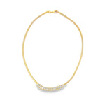 18k Gold Filled Baguette Multicolor/Clear Zirconia Stone Necklace (H131)